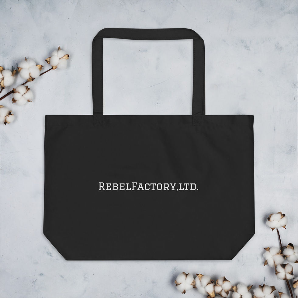 Thumbnail: Large Organic Tote Bag Black/White