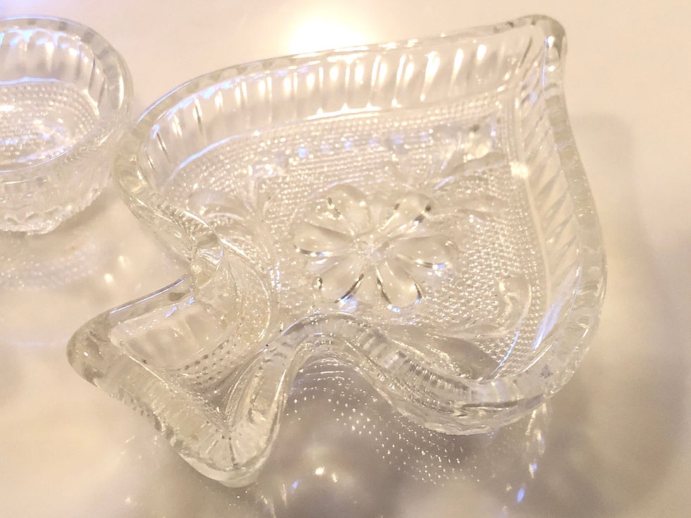 Thumbnail: Glass Feeding Dishes Set Vintage Card Suits