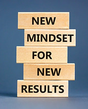 New mindset and results symbol. Concept words New mindset for new results on wooden blocks