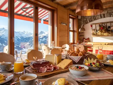 Frühstück im edelweiss mit Klassikern, regionalen Spezialitäten und süßen Schmankerln.