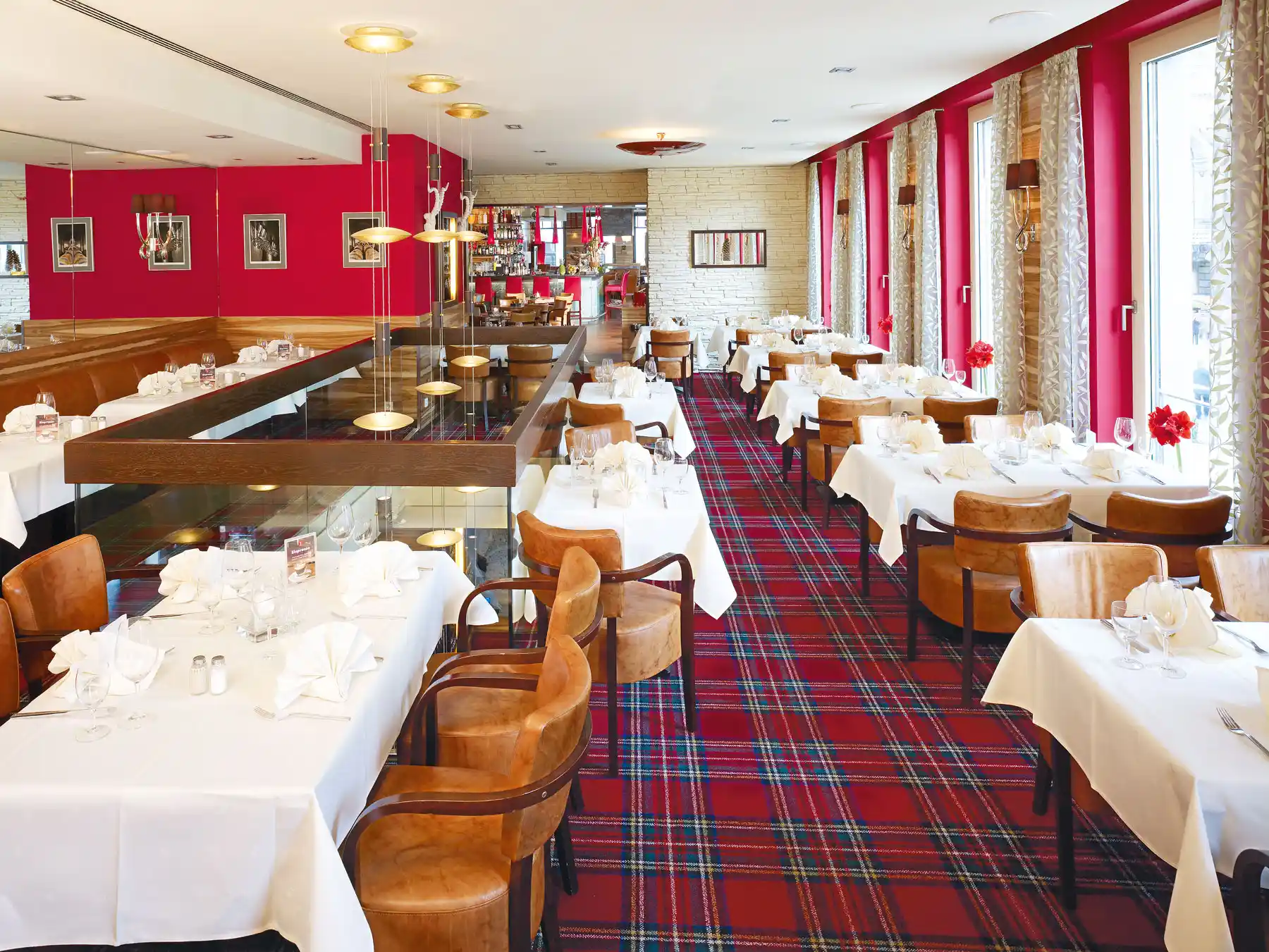 Das Restaurant im Obergeschoss
