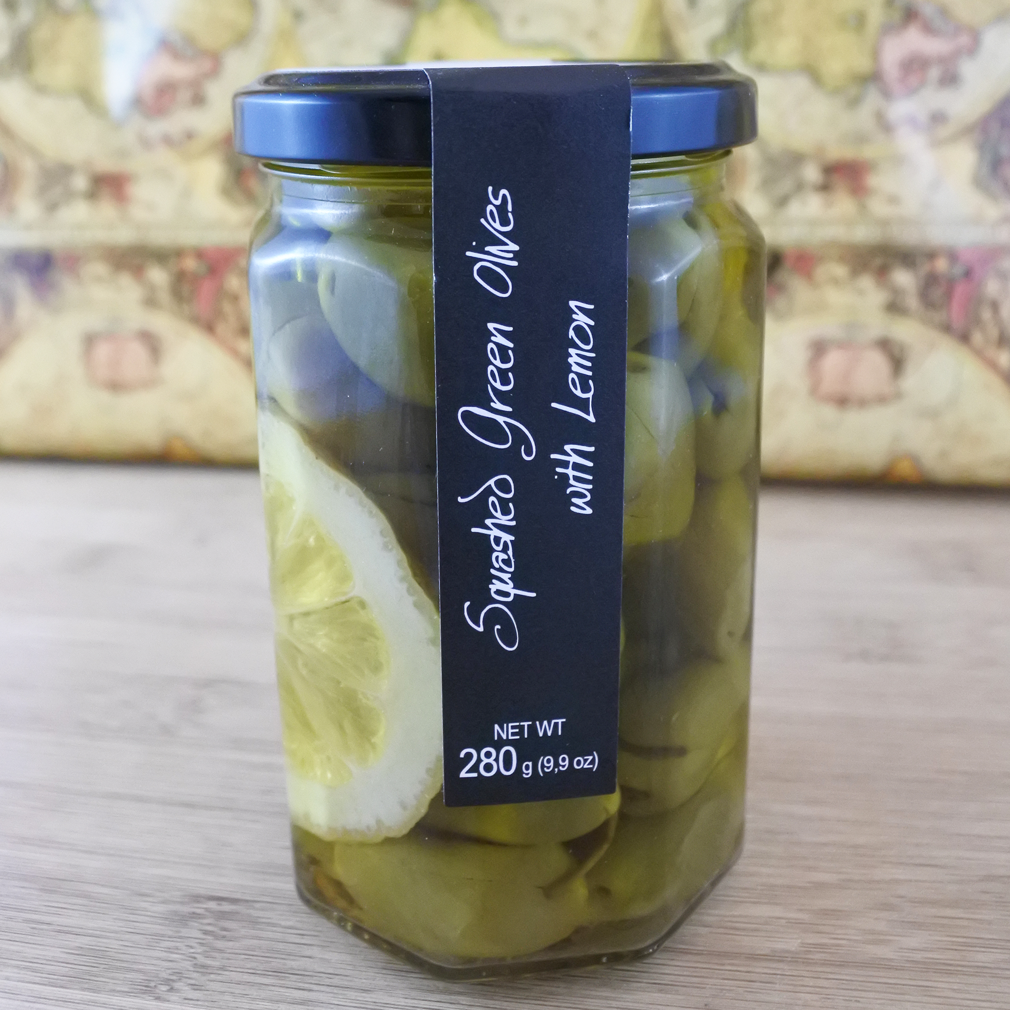 Squashed Green Olives w/Lemon