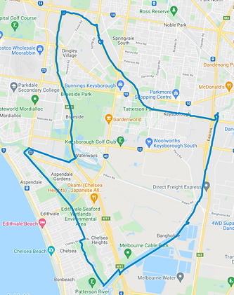Bay Trail - Mordialloc Creek Trail - Mordialloc Bypass Trail - Dandenong Bypass Trail - Da