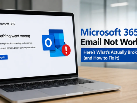Microsoft 365 email not working