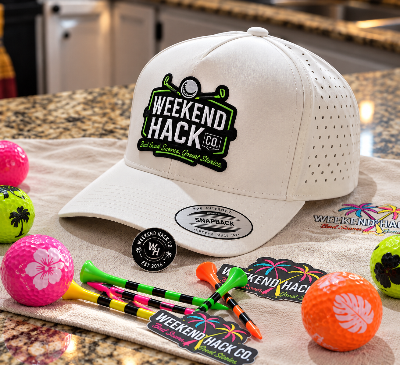 The Hack cream 5-Panel Waterproof Performance Snapback