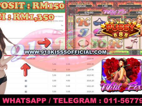Game Muntah🤑 TopUp Rm150 BET 5.00 Pussy888 Game🦊Wild Fox🦊Jatuh 💰Rm1,350💰 918Kisss Payung‼️