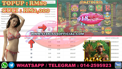 Fuhh🔥Syok Lah Game Company 918KISSS😍 GAME 918Kiss🪃Aztec🪃 TopUp Rm80 Bet 5.00 CUCI 💰Rm2,000💰