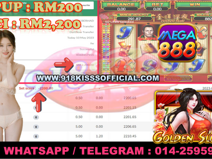 Game Banyar Kuat🔥Pussy888 Game 👙Golden Slut👙 TopUp Rm200 Bet 5.00 Cuci 💰Rm2,200💰 PM AMOI Skrg‼️