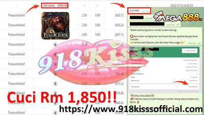 Mega888 Sedang Bayar Member Dapat Cuci Rm 1,850 ! Game "Treasure Island" !! Cepat Pm Kami Dapat ID !