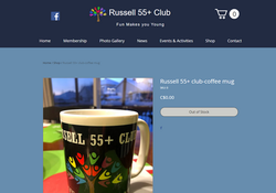 Russell 55+ club website shop page design