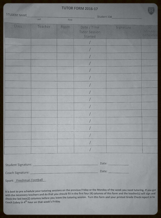 Higley High School Tutoring Form*