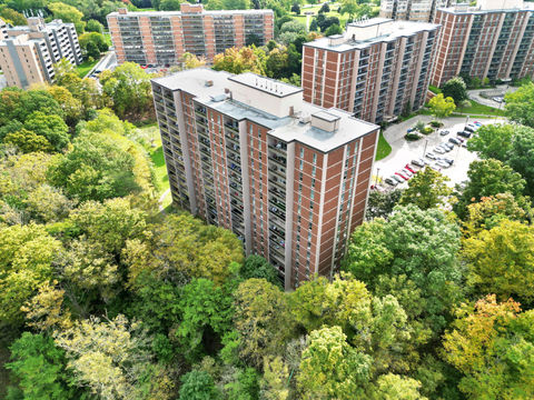 aerial view of Fort Glen condos