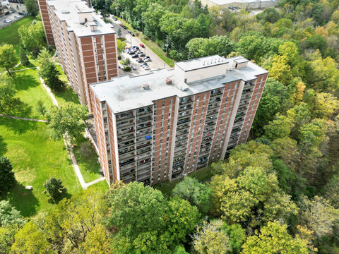 aerial view of Fort Glen condos