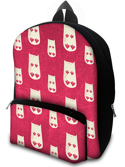 Mochila em Neoprene Gato Coração