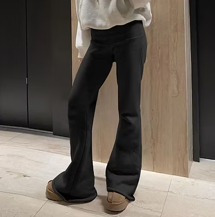 Casual Sexy Basic Solid Flare Pants Y2K Slim Low-Waisted Boot Cut Pants Women