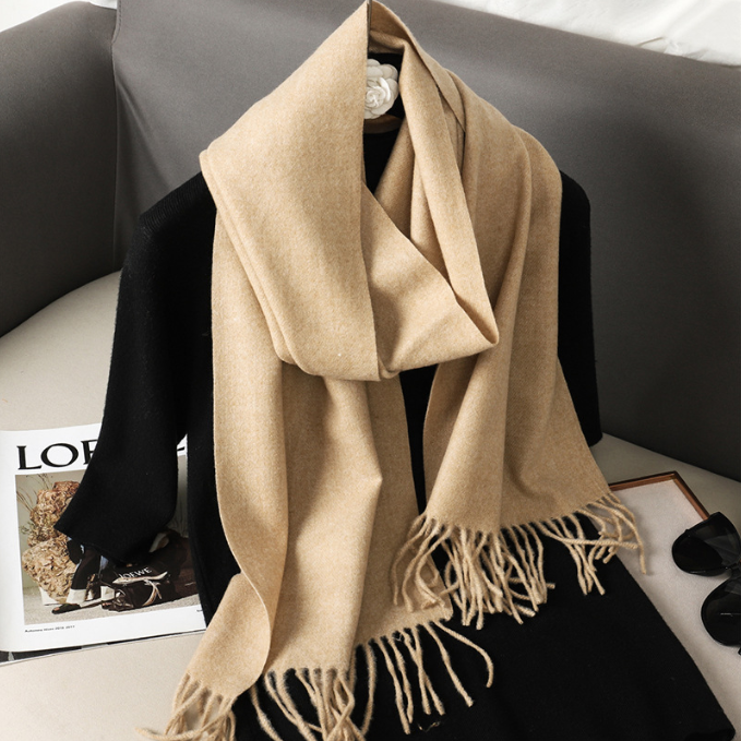 62Color Solid Women Winter Scarf Warm Thicken Cashmere Shawl Outdoor Fashion