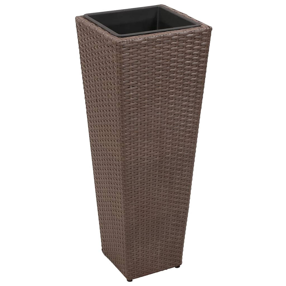 Thumbnail: 3 Piece Poly Rattan Brown Garden Raised Beds