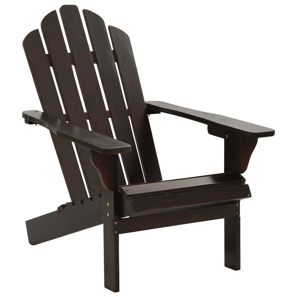 Thumbnail: Wooden Garden Chair With Ottoman Brown