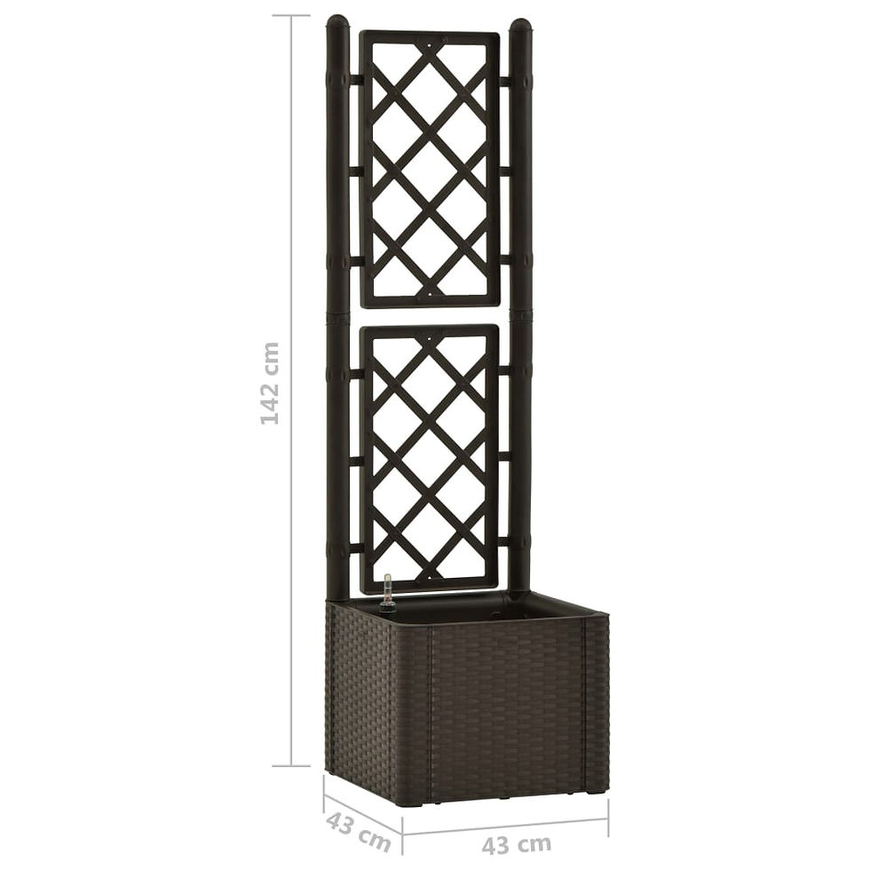 Thumbnail: Garden Raised Bed with Trellis plus Self Watering System Mocha