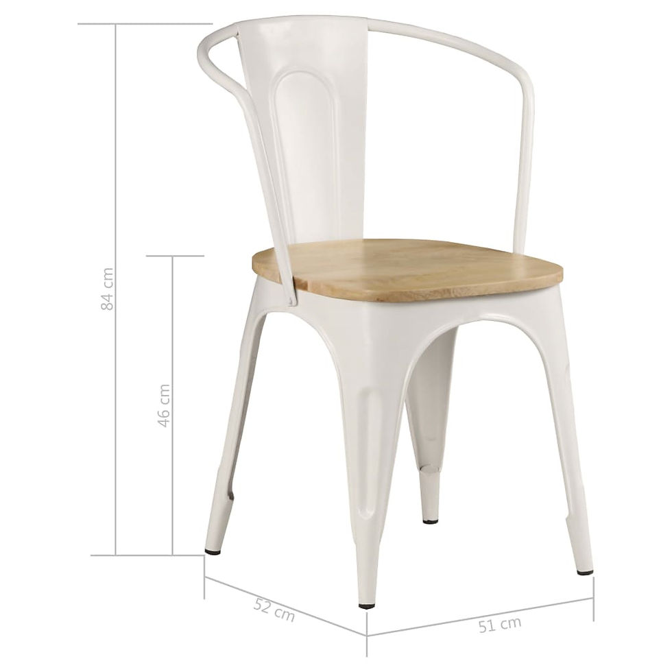 Thumbnail: Mango Wood Dining Chair Set 2 White
