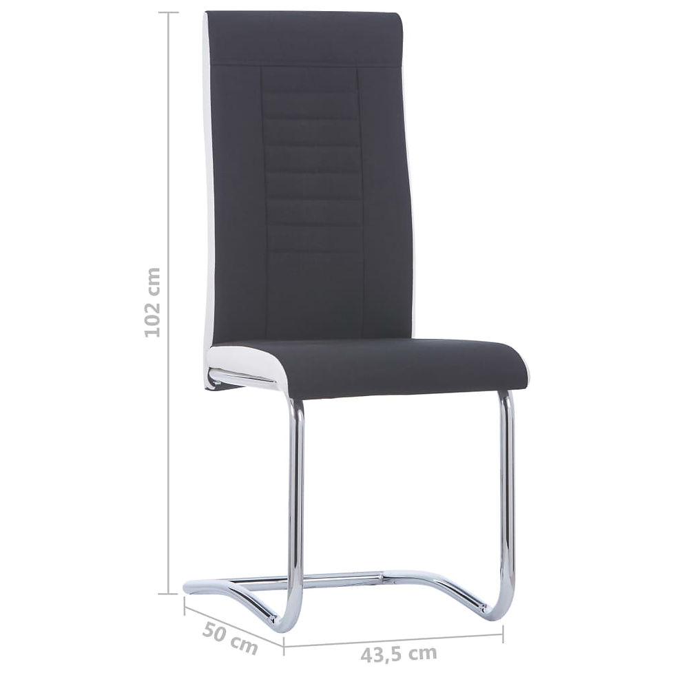 Thumbnail: Fabric Top Cantilever Dining Chair Set 4 Black