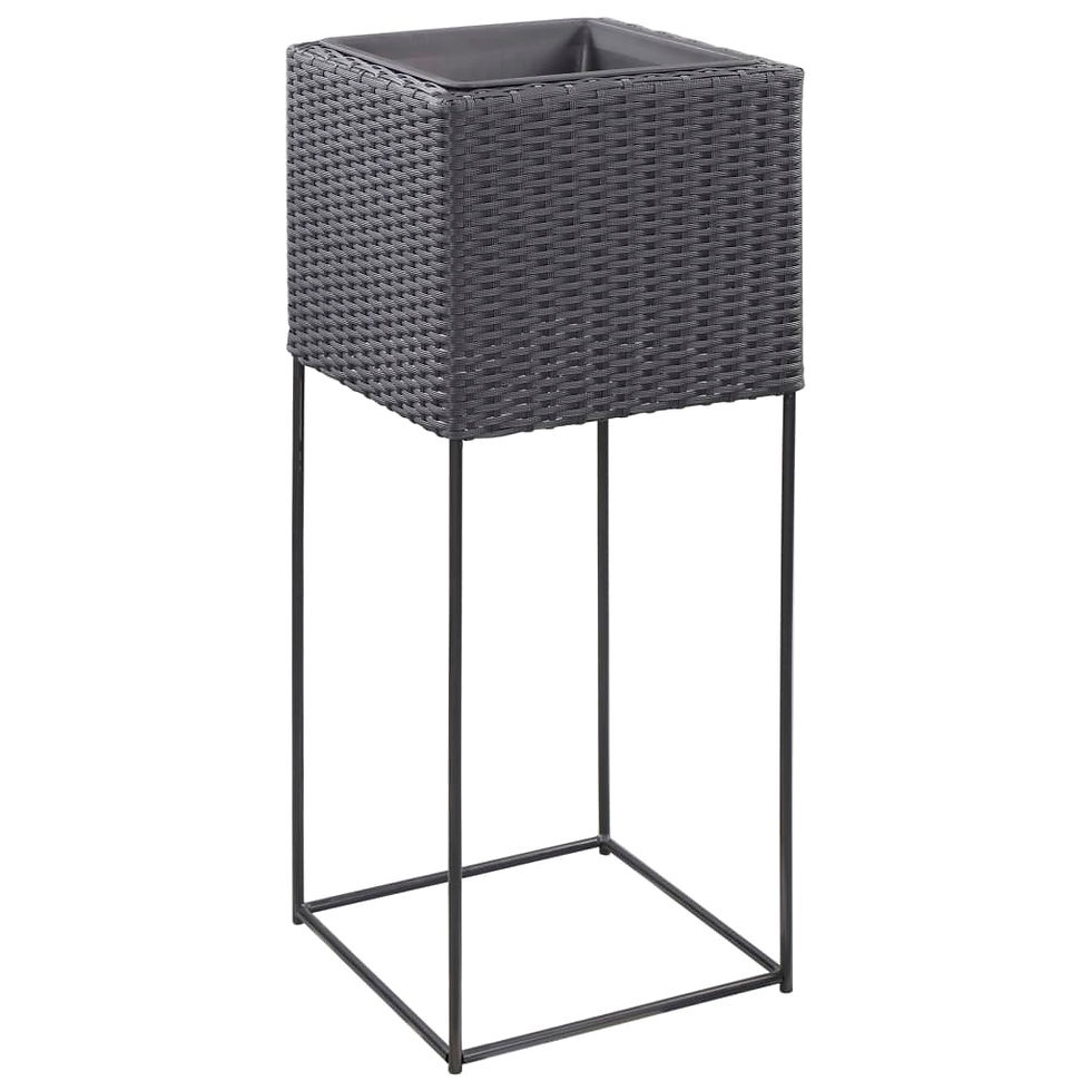Thumbnail: 3 Piece Poly Rattan Black Garden Raised Beds