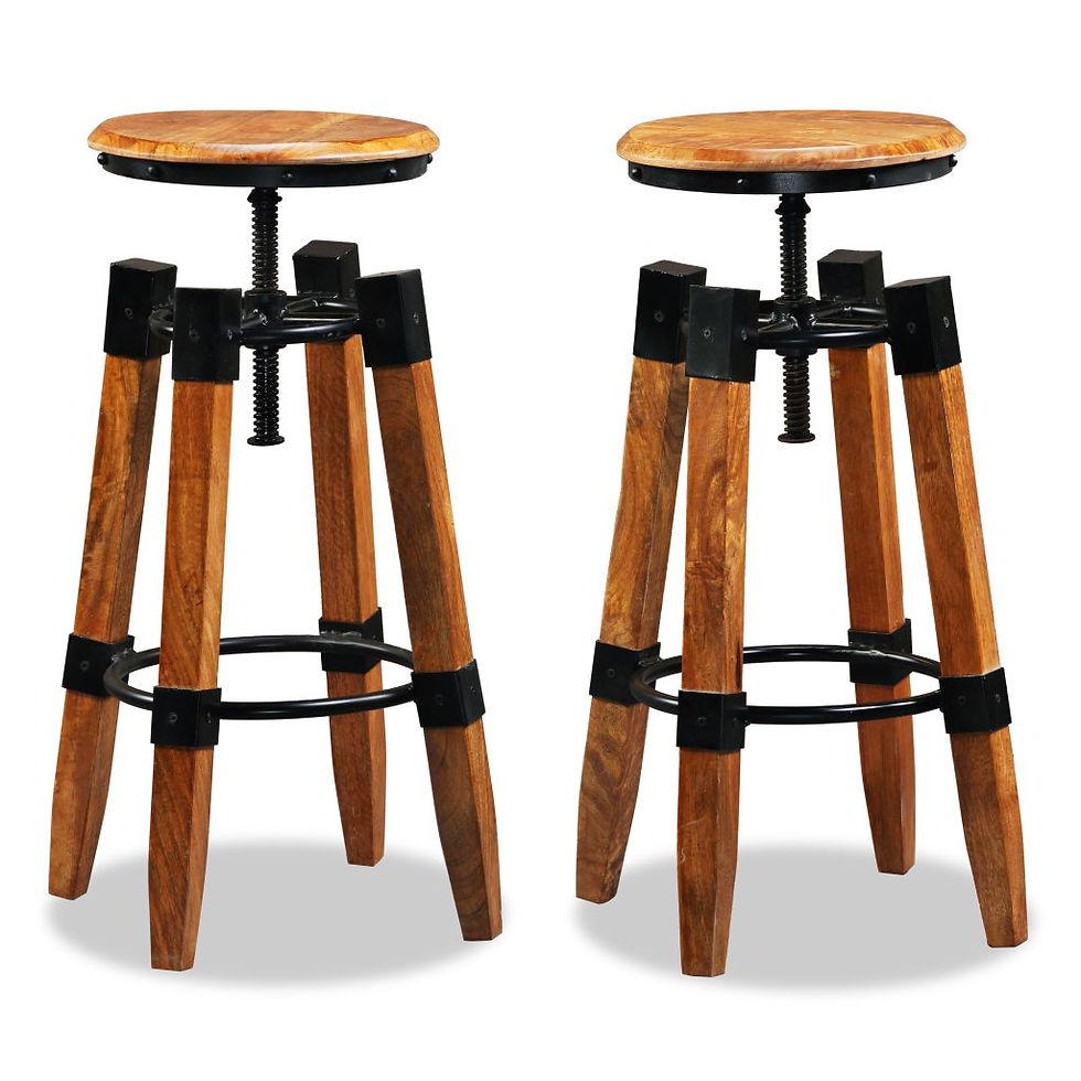 Thumbnail: Mango Wood Bar Stool Set 2