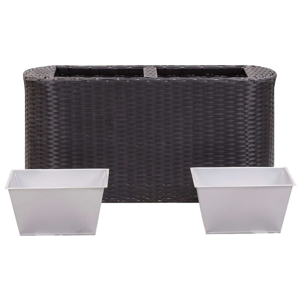 Thumbnail: Garden Raised Bed Poly Rattan Black 80x25x40 cm