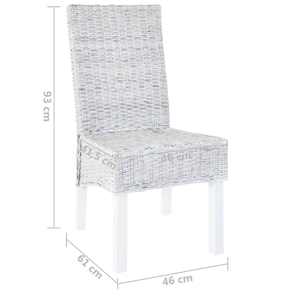Thumbnail: Rattan Dining Chair Set 6 Grey with Mango Wood