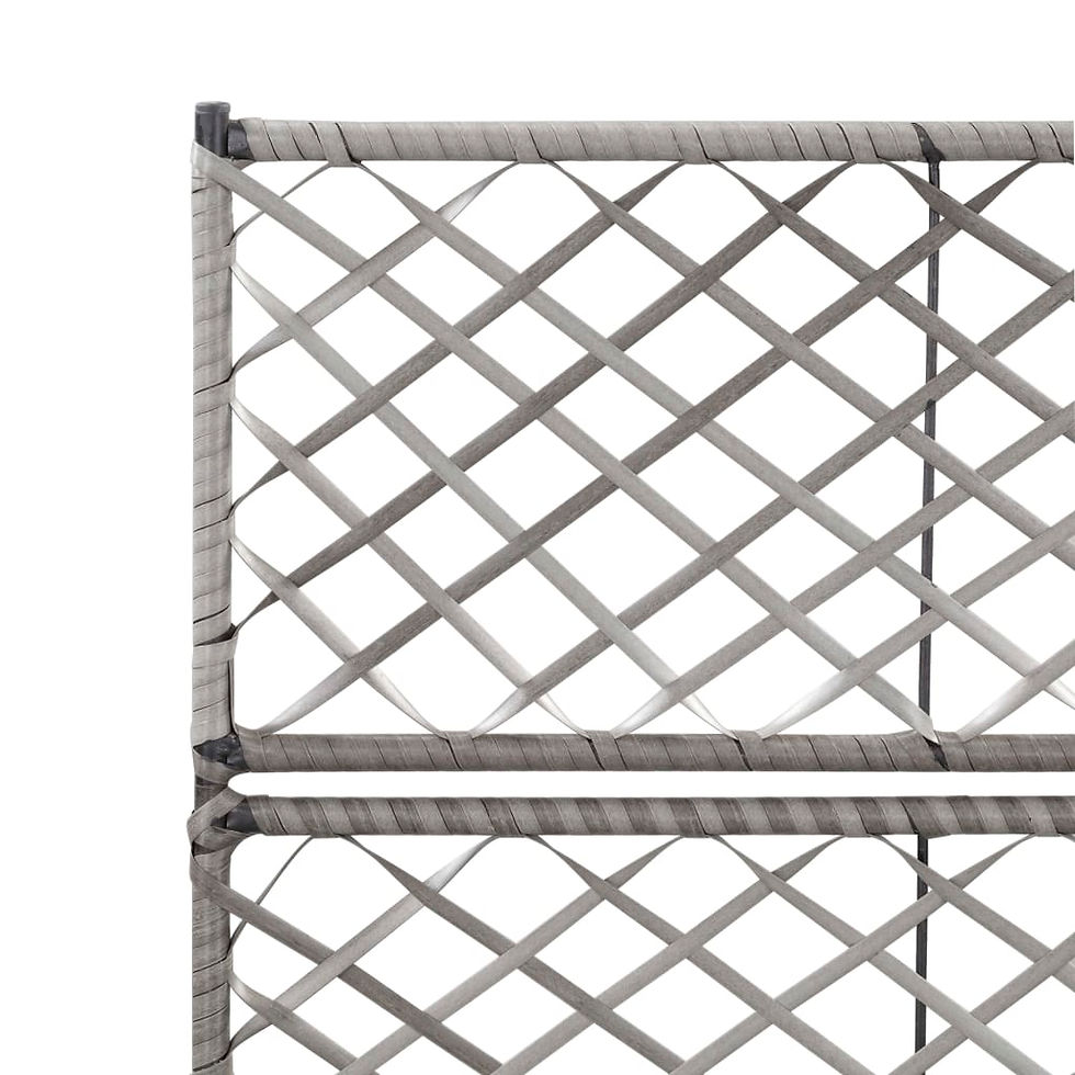 Thumbnail: Trellis Raised Bed Poly Rattan Grey with 2 Pots 58x30x107 cm
