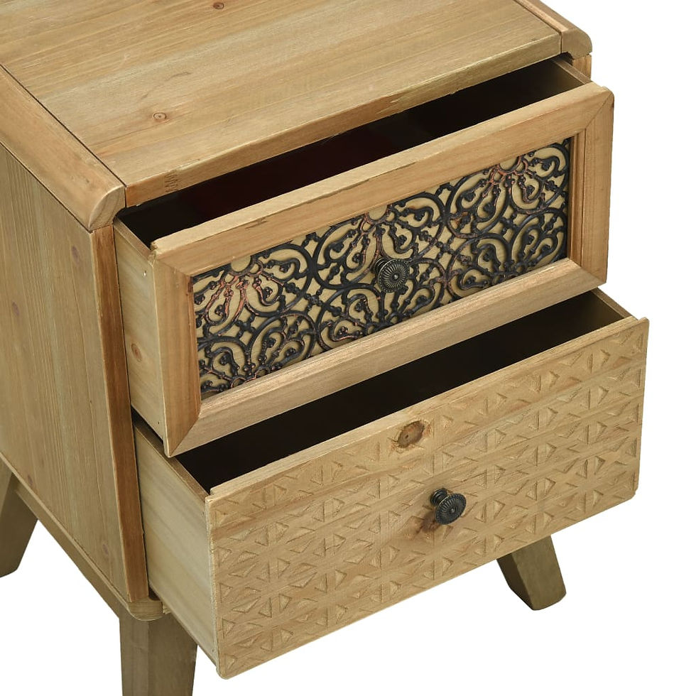 Thumbnail: Wooden Bedside Cabinet Brown 37x30x51 cm