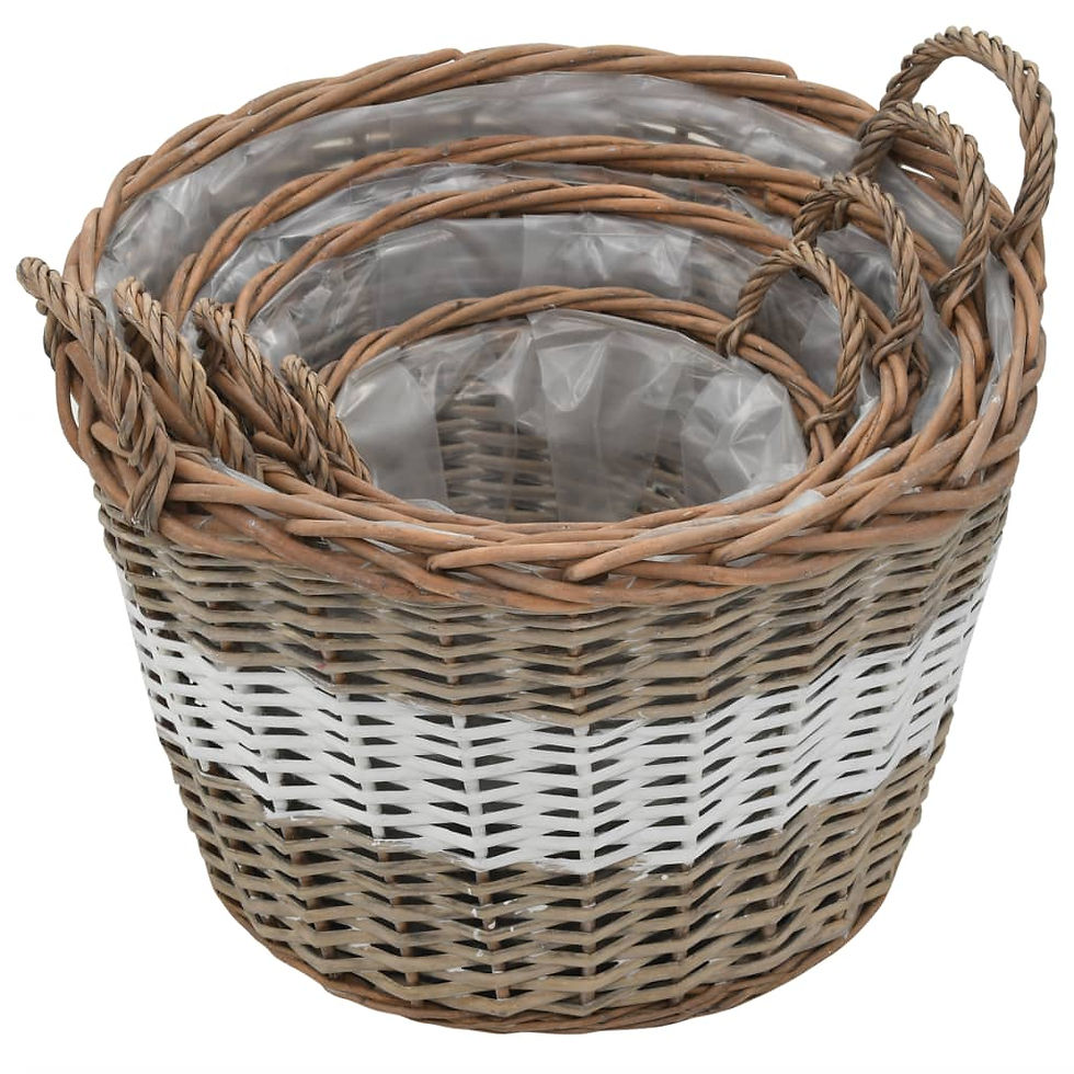Thumbnail: 4 Piece Raised Bed Wicker with PE Lining