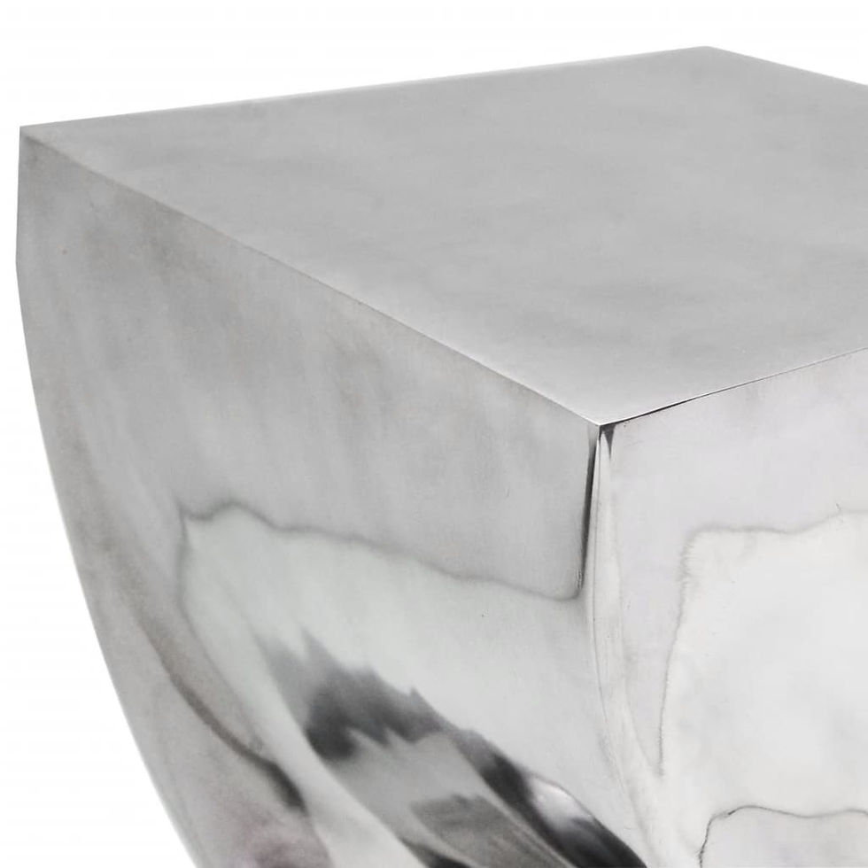 Thumbnail: Aluminium Twisted Shape Stool/Side Table Silver