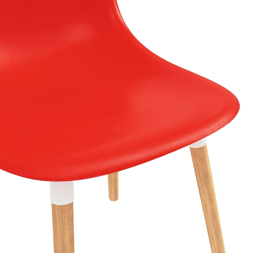 Thumbnail: Dining Chair Set 2 Red Plastic