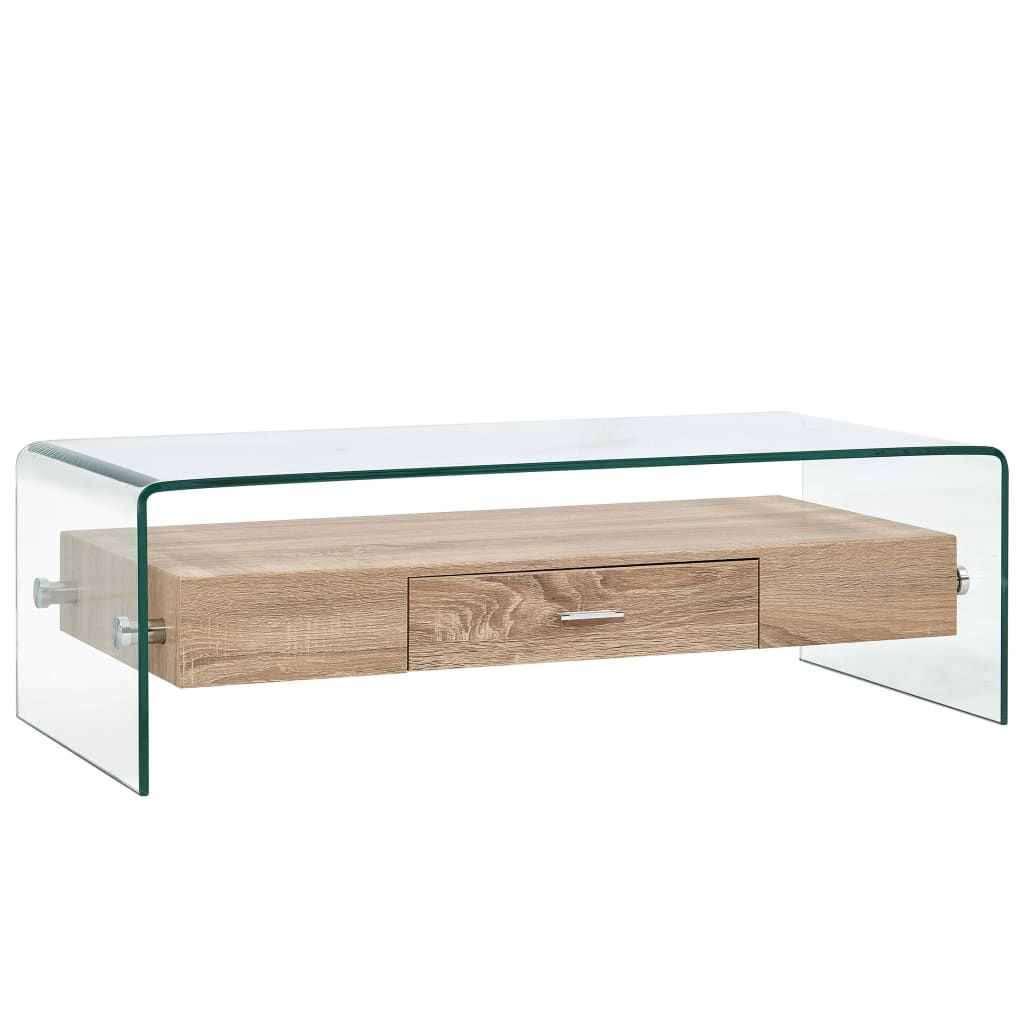 Tempered Glass Coffee Table Clear 98x45x31 cm