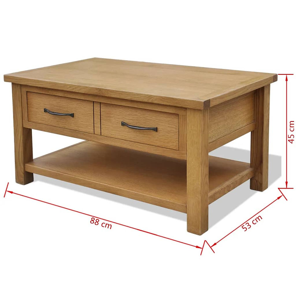 Thumbnail: Oak Wood Coffee Table 88x53x45 cm