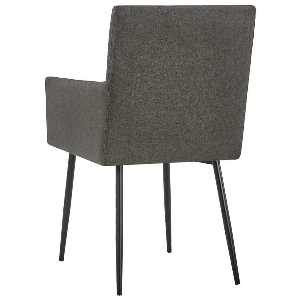 Thumbnail: Fabric Top Dining Chair Set 2 with Armrest Taupe