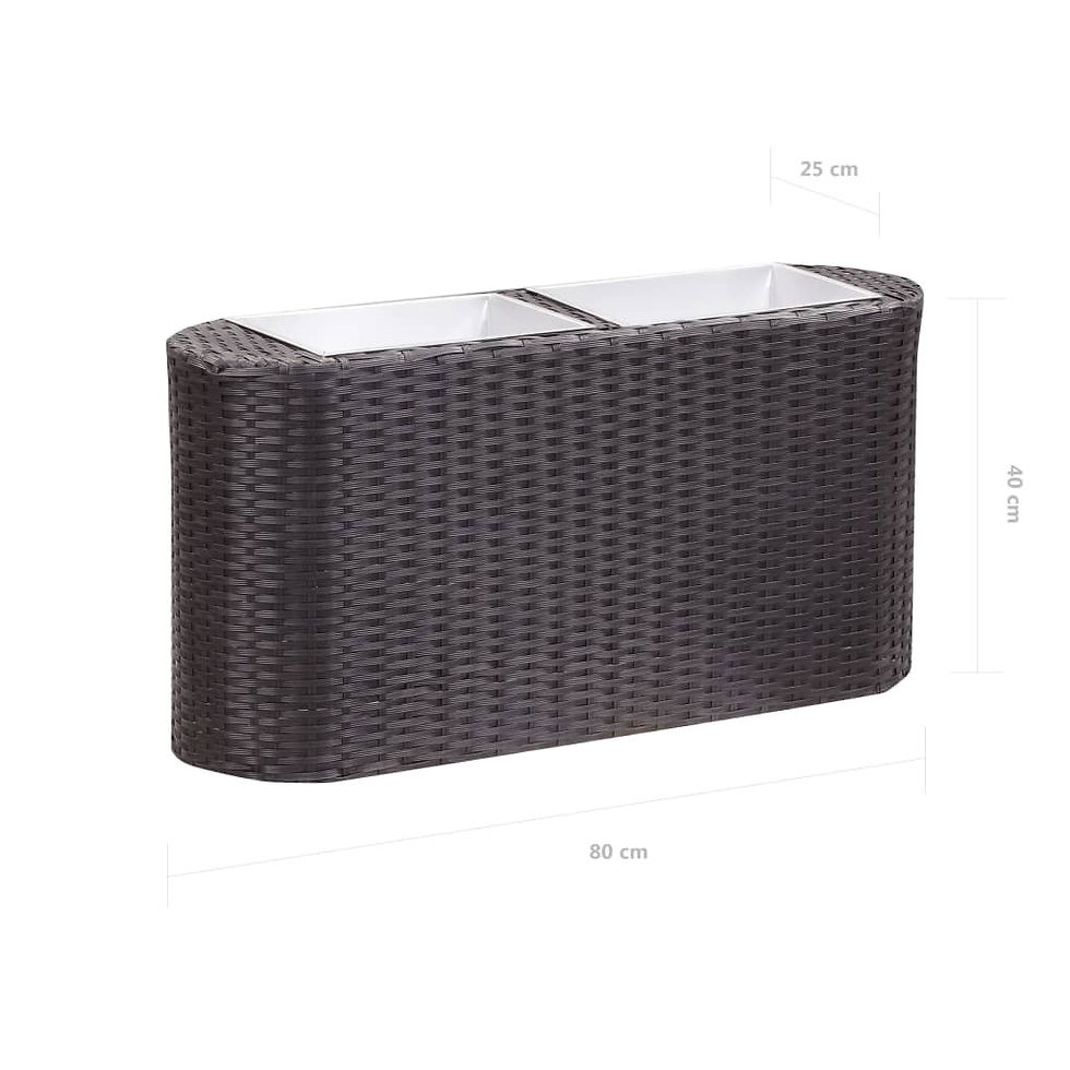 Thumbnail: Garden Raised Bed Poly Rattan Black 80x25x40 cm
