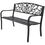 Thumbnail: Outdoor Garden Bench Cast Iron Black 127 cm
