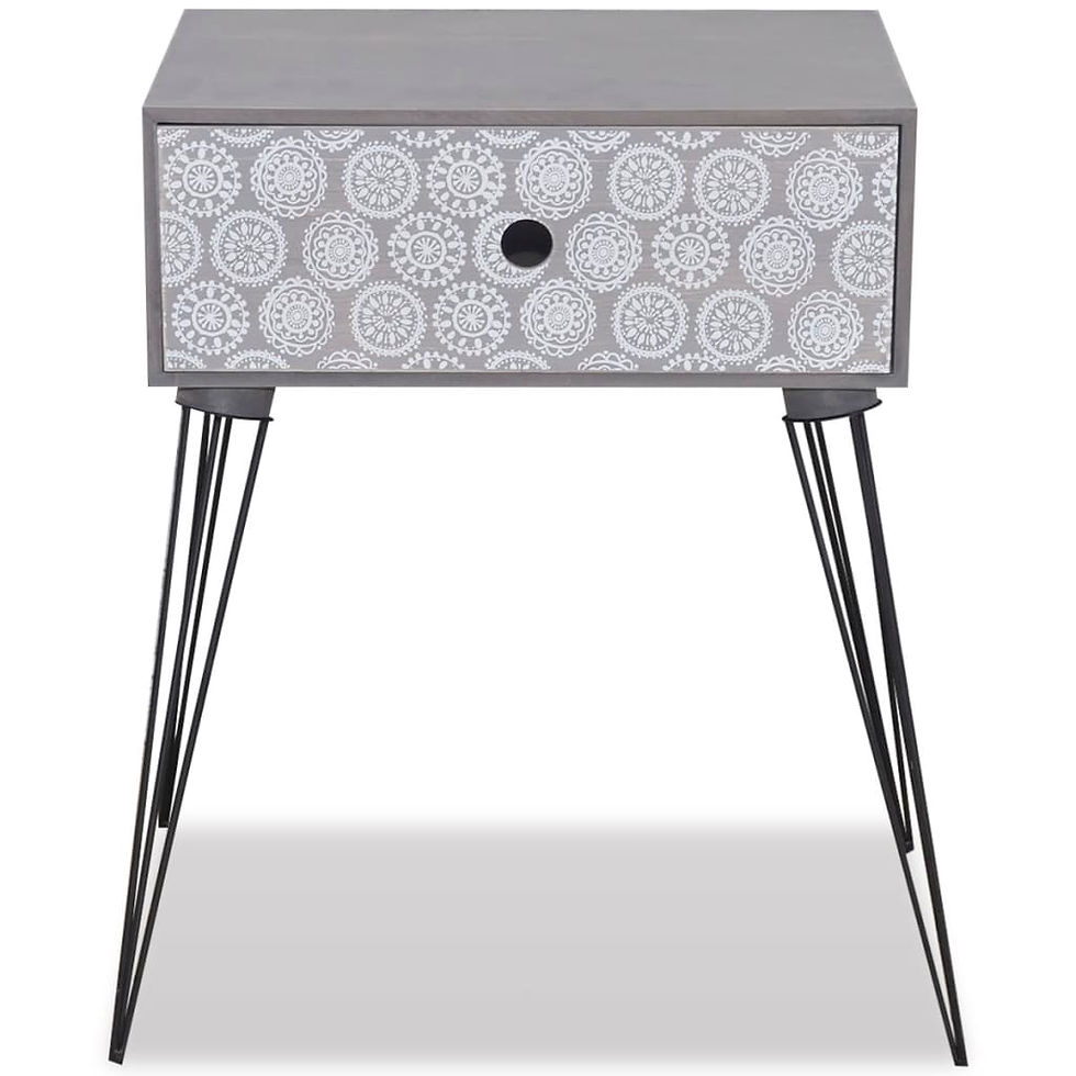 Thumbnail: Nightstand with 1 Drawer Rectangular Grey