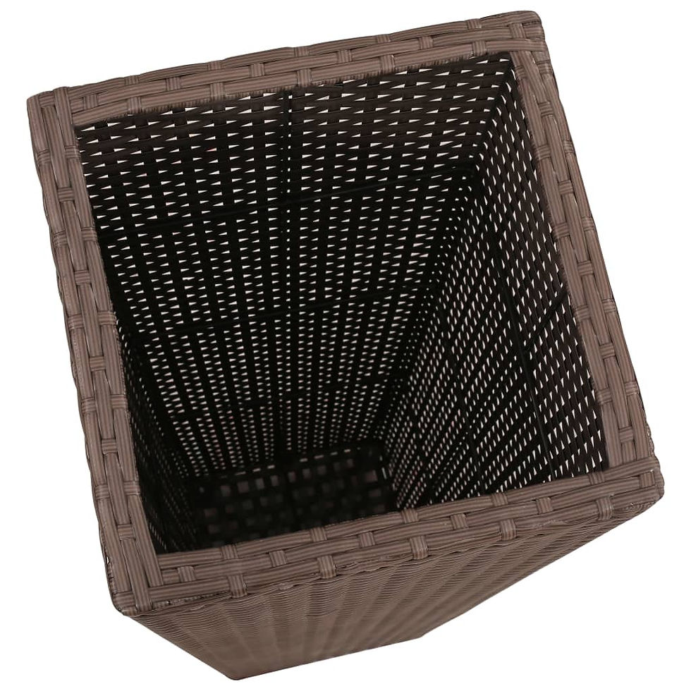 Thumbnail: 3 Piece Poly Rattan Brown Garden Raised Beds