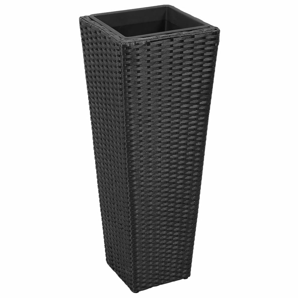 Thumbnail: 3 Piece Poly Rattan Black Garden Raised Beds
