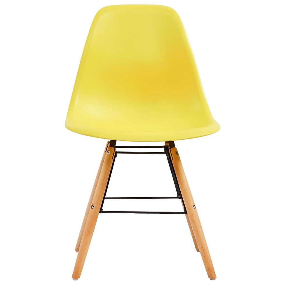 Thumbnail: Dining Chair Set 4 Yellow Plastic