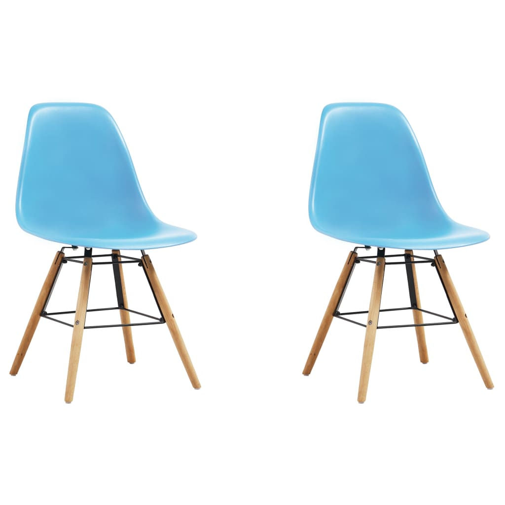 Dining Chair Set 2 Blue Plastic