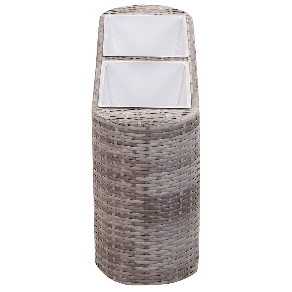 Thumbnail: Garden Raised Bed Poly Rattan Grey 80x25x40 cm