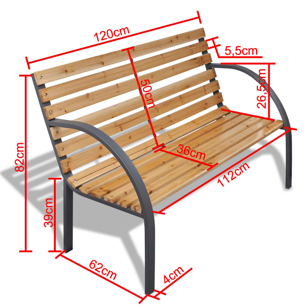 Thumbnail: Garden Bench 120 cm Wood and Iron 120 cm