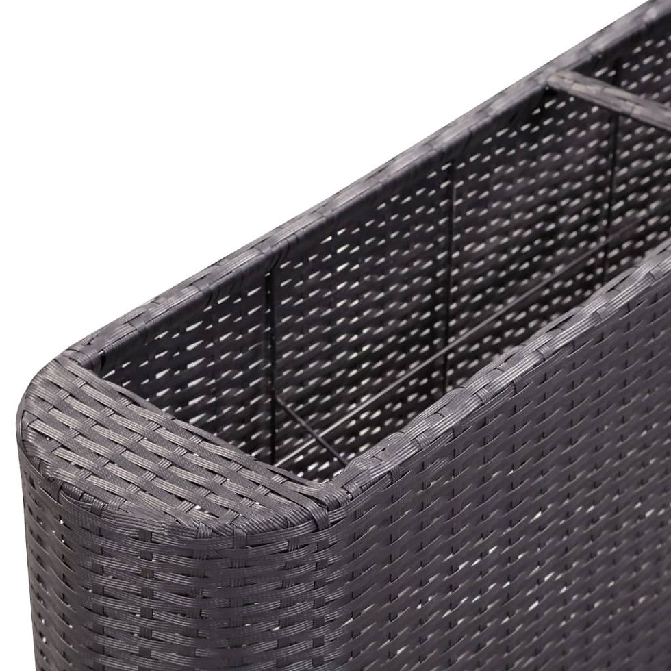 Thumbnail: Garden Raised Bed Poly Rattan Black 120x24x40 cm