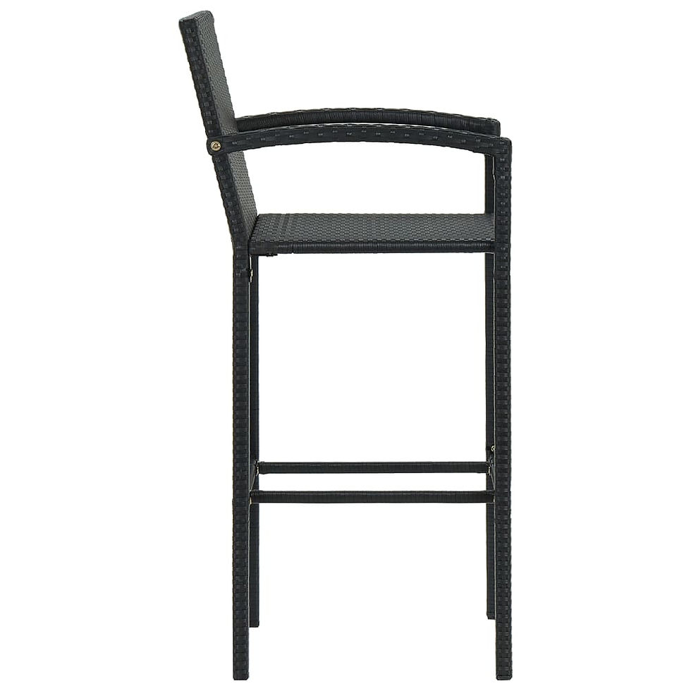 Thumbnail: 3 Piece Garden Bar Set Black