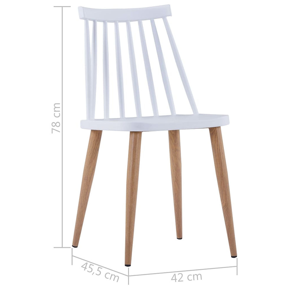 Thumbnail: 2 Piece Dining Chair Set White Plastic