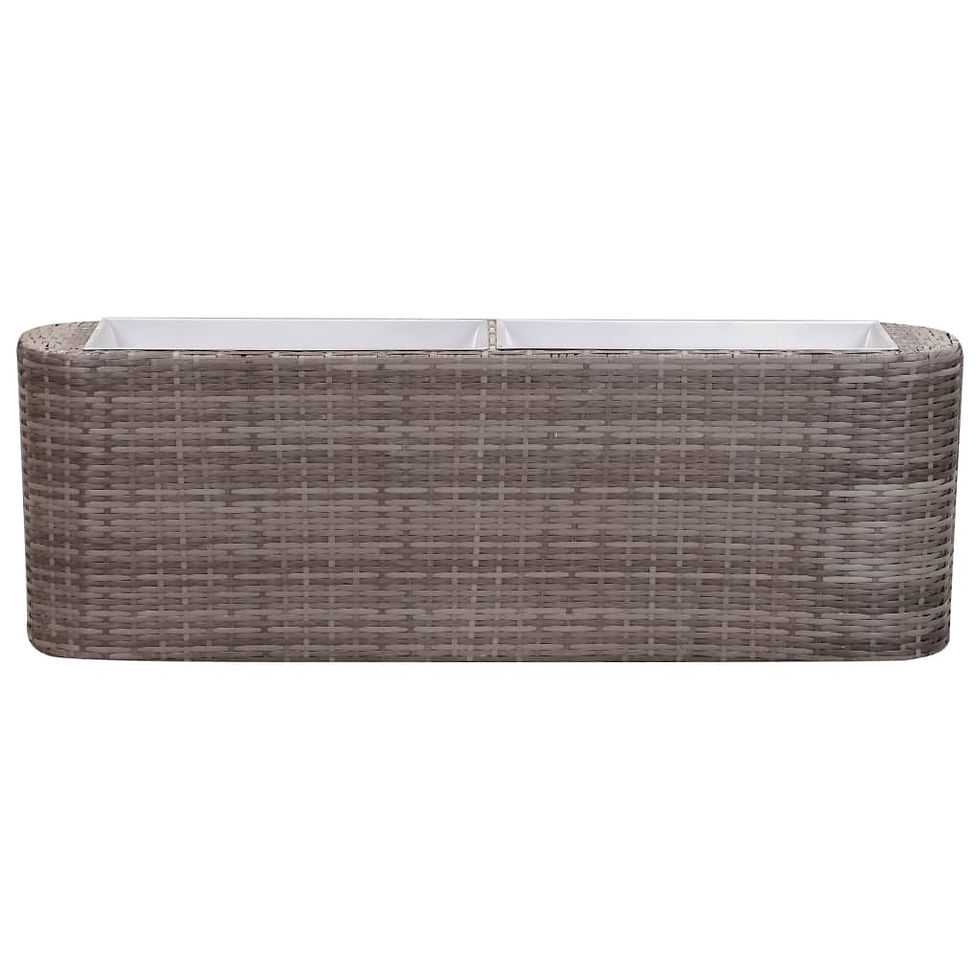 Thumbnail: Garden Raised Bed Poly Rattan Grey 120x24x40 cm